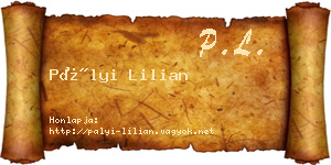Pályi Lilian névjegykártya